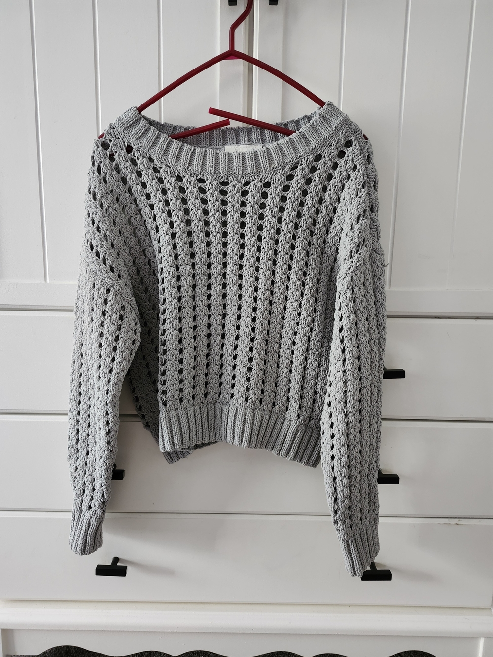 Joie Light Soft, Pale Green Open-Knit Crewneck Sweater